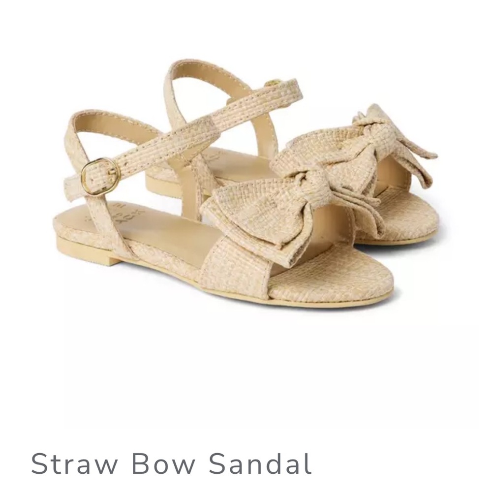 Janie and Jack Straw Bow Sandals